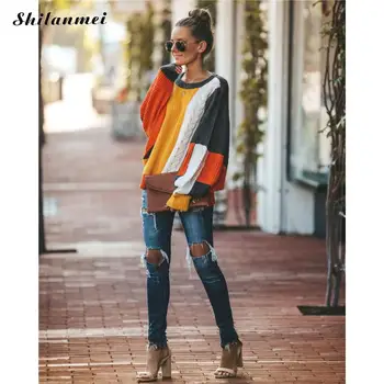 Fashion Knitted Women Sweater Long Sleeve Patchwork Loose Jumper Mixed Colors Streetwear Hollow Soft Pullovers Tops Blouse Robe
Fashion Knitted Women Sweater Long Sleeve Patchwork Loose Jumper Mixed Colors Streetwear Hollow Soft Pullovers Tops Blouse Robe
