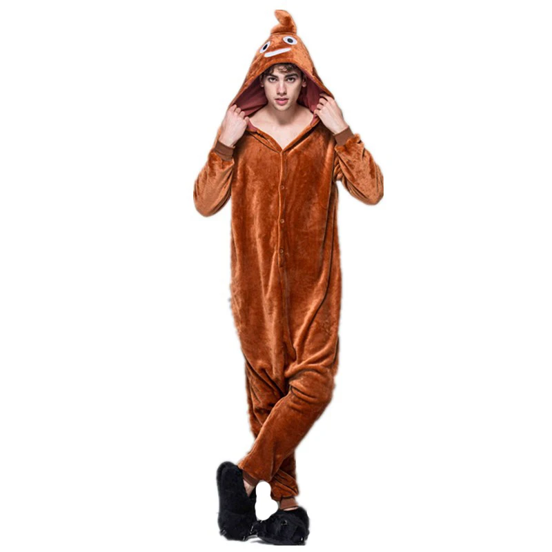 Soft Brown Poop Kigurumi Flannel One-Piece Poo Pajamas For Warm Halloween Onesies For Adults Cosplay Party Costume Sleepwear
Soft Brown Poop Kigurumi Flannel One-Piece Poo Pajamas For Warm Halloween Onesies For Adults Cosplay Party Costume Sleepwear