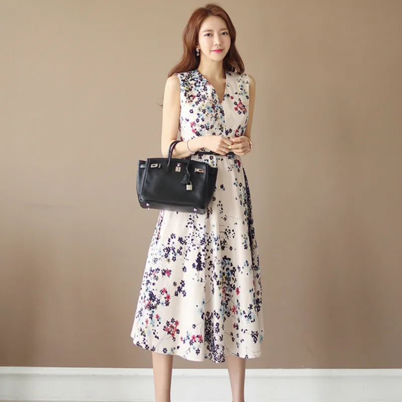 Floral Print Summer Dress Women Elegant Sleeveless V Neck Tunic Belted Party Dress Casual Ladies Work Daily Wear Midi Dress Robe
Floral Print Summer Dress Women Elegant Sleeveless V Neck Tunic Belted Party Dress Casual Ladies Work Daily Wear Midi Dress Robe