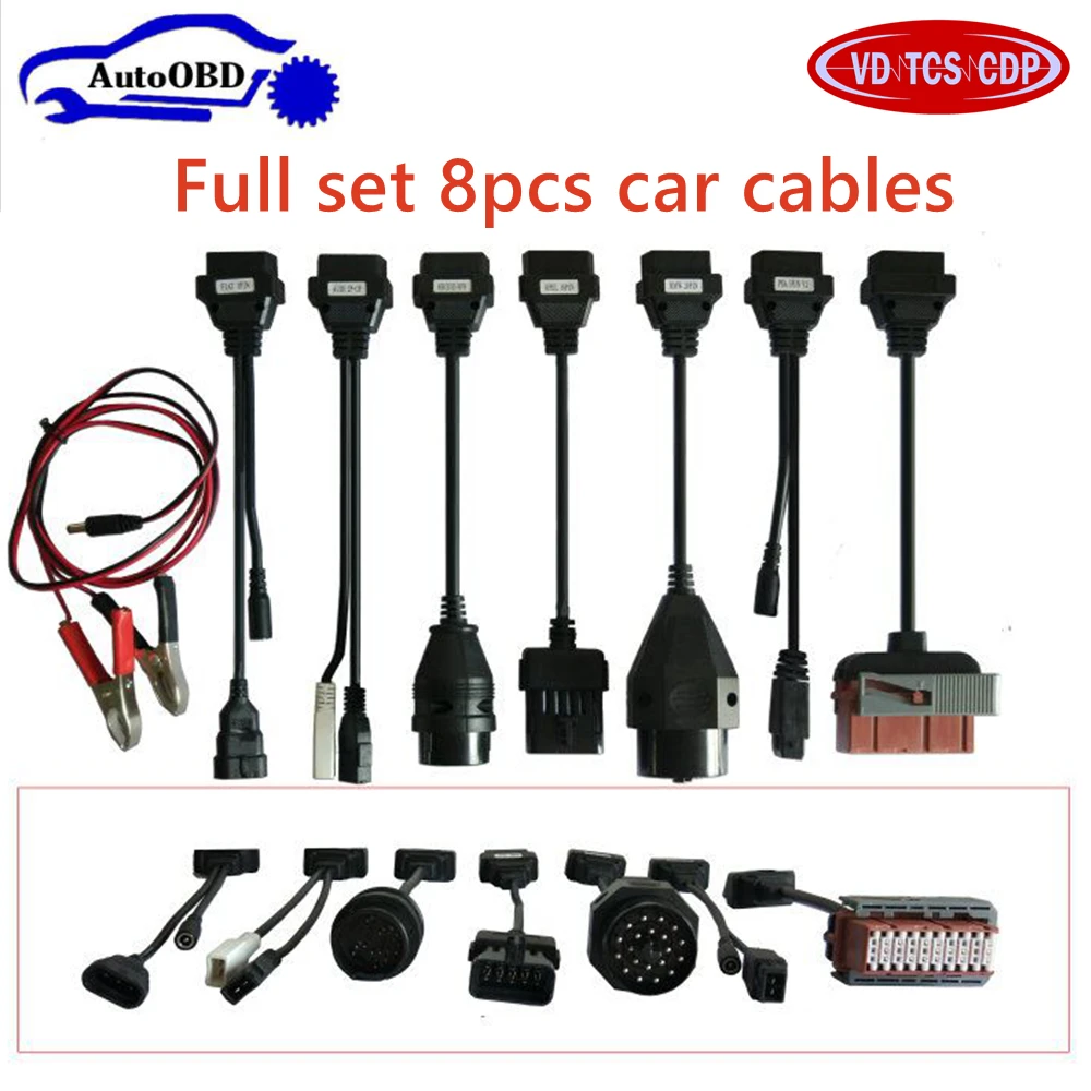 8pcs Car Cables Set for cdp for VD tcs CDP pro multidiag pro+ mvdiag wow snooper all serial for Cars OBD2 Connector
8pcs Car Cables Set for cdp for VD tcs CDP pro multidiag pro+ mvdiag wow snooper all serial for Cars OBD2 Connector