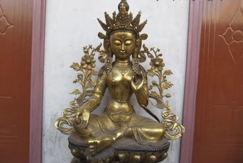Tibet classical Bronze Gild Green TaRa Kwan-Yin padma Bodhisattva Buddha Statue
Tibet classical Bronze Gild Green TaRa Kwan-Yin padma Bodhisattva Buddha Statue