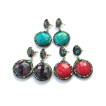 5Pairs Natural round stone round dangle Earrings Jewelry earring for women ER963 
5Pairs Natural round stone round dangle Earrings Jewelry earring for women ER963