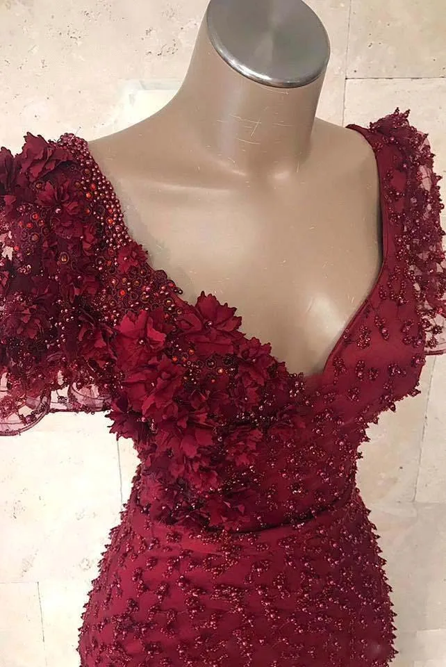 2019-new-arrival-burgundy-mermaid-evening-dresses-wear-v-neck-short-sleeves-3d-flowers-pearls-floor-length-plus-size-prom-party-gowns