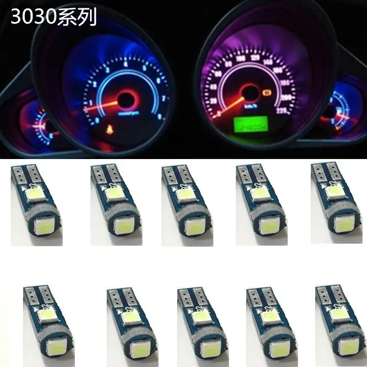 10Pcs T5mm 3030 meter lamp modified car LED odometer lamp indicator light of motorcycle schedule lamp high brake light 12V 6000K
10Pcs T5mm 3030 meter lamp modified car LED odometer lamp indicator light of motorcycle schedule lamp high brake light 12V 6000K