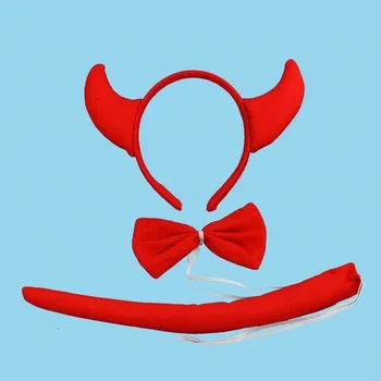 Children Adult Black Red Devil Horns Headband Tail Tie Demon Cosplay Accessories Party home decor wedding birthday
Children Adult Black Red Devil Horns Headband Tail Tie Demon Cosplay Accessories Party home decor wedding birthday