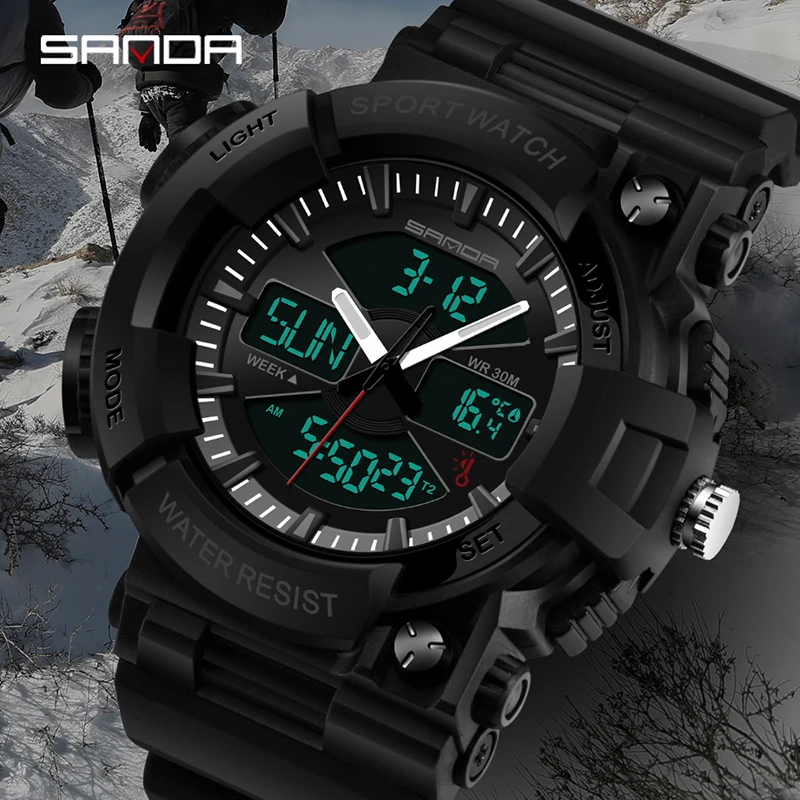 Sanda Digital Watch Temperature Measurement Waterproof Watch Mens Watches S Shock Resistant Wristwatch Mens Clock reloj hombre
Sanda Digital Watch Temperature Measurement Waterproof Watch Mens Watches S Shock Resistant Wristwatch Mens Clock reloj hombre