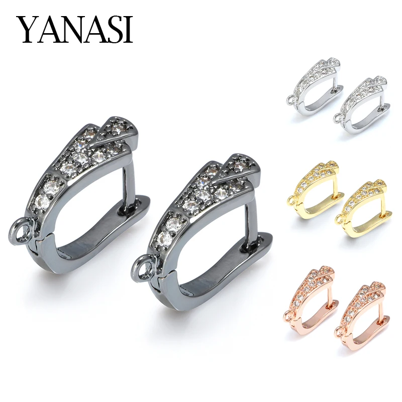 4 Colors Fashion Accessories DIY Findings for Jewelry Making Copper Zircon Rhinestone Hoop Earrings Handmade Woman Gift
4 Colors Fashion Accessories DIY Findings for Jewelry Making Copper Zircon Rhinestone Hoop Earrings Handmade Woman Gift