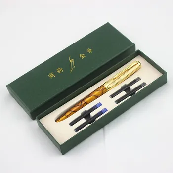 DIKA WEN Extra Fine Nib Fountain Pen 0.38mm Black metal Barrel gold Holder Pens with 4pcs Ink Cartridge Gift Box Office Supplies
DIKA WEN Extra Fine Nib Fountain Pen 0.38mm Black metal Barrel gold Holder Pens with 4pcs Ink Cartridge Gift Box Office Supplies