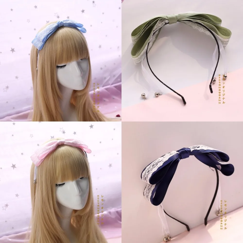 Sweet Japanese Girls Cute Bow Headband Lolita Hair Accessories Lace Silk ribbon Bell Design Maid Handwork Hair Band Headwear
Sweet Japanese Girls Cute Bow Headband Lolita Hair Accessories Lace Silk ribbon Bell Design Maid Handwork Hair Band Headwear