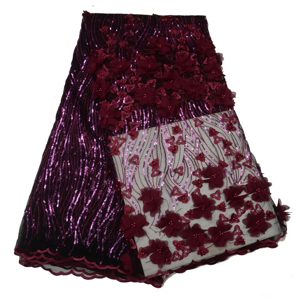 Pretty Plain Shine Wine African Evening Dress Fashion Beaded 3d Flower French Sequin Design Embroidery Tulle Lace Fabric X248-01 
Pretty Plain Shine Wine African Evening Dress Fashion Beaded 3d Flower French Sequin Design Embroidery Tulle Lace Fabric X248-01