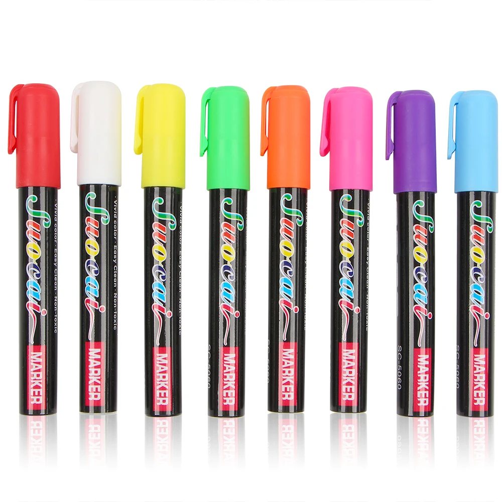 8pc/box Highlighter led Liquid Chalk Marker Pens for School Art Painting 8 Colors Round&Chisel Tip 6mm 3mm
8pc/box Highlighter led Liquid Chalk Marker Pens for School Art Painting 8 Colors Round&Chisel Tip 6mm 3mm