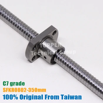 Taiwan TBI 2mm lead 0802 ballscrew 8mm diameter 350mm length with end Machined and SFK0802 nut for CNC kit parts