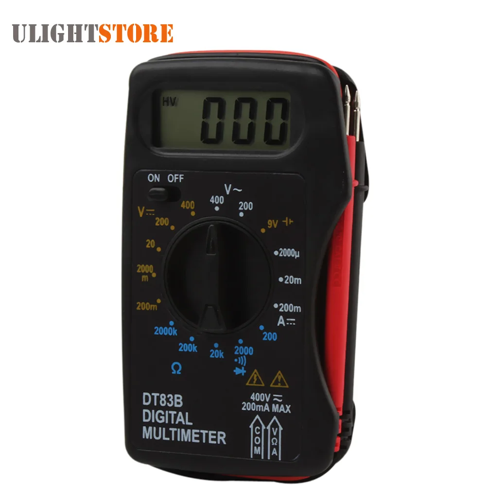 DT83B Pocket Portable Digital Multimeter Ammeter Voltmeter DC AC Resistor Ohm Voltage Multi Meter Tester with Buzzer
DT83B Pocket Portable Digital Multimeter Ammeter Voltmeter DC AC Resistor Ohm Voltage Multi Meter Tester with Buzzer