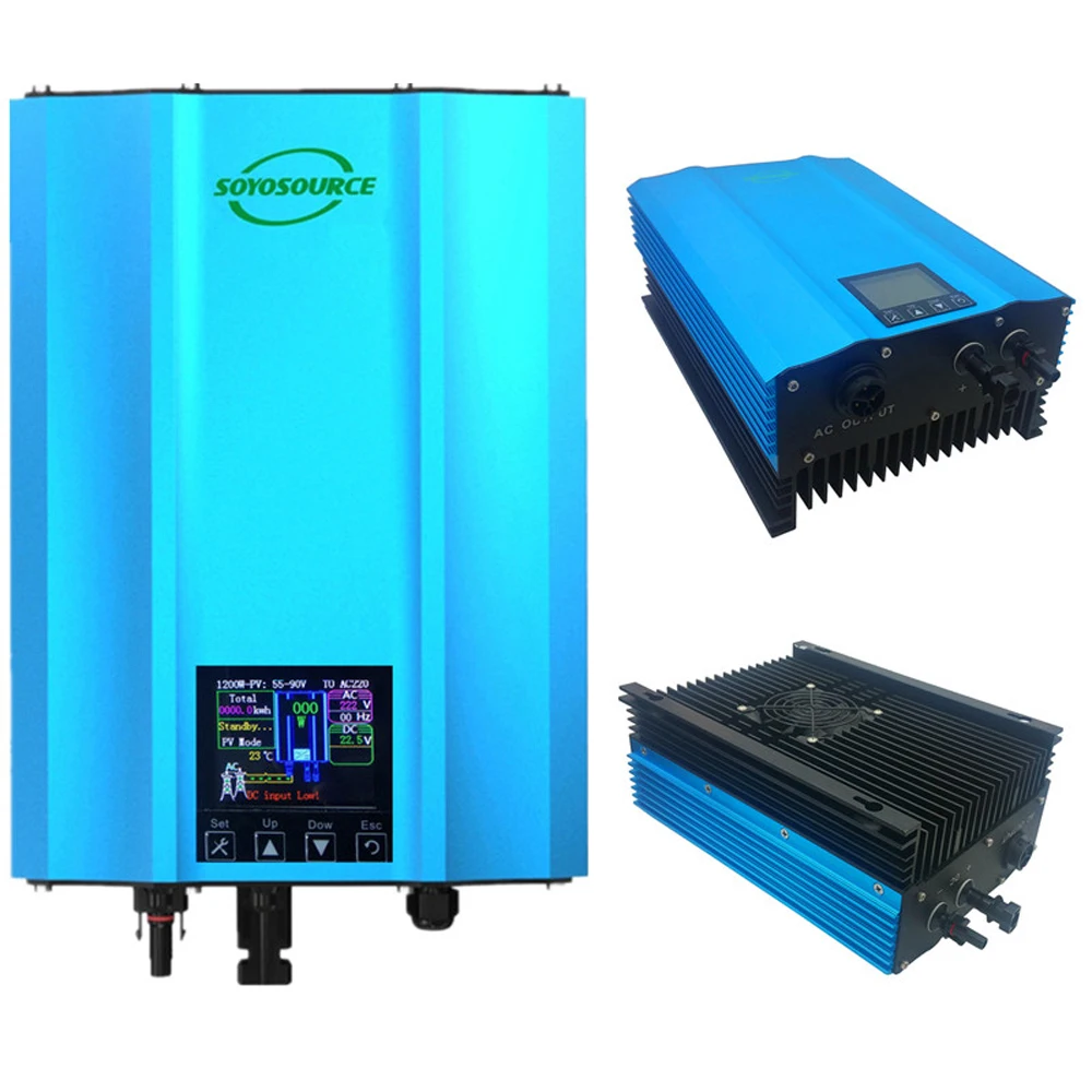 1200W Waterproof Grid Tie Inverter 48/72/96V battery discharge colorful LCD display MPPT Pure Sine Wave Micro Grid Tie Inverter
1200W Waterproof Grid Tie Inverter 48/72/96V battery discharge colorful LCD display MPPT Pure Sine Wave Micro Grid Tie Inverter