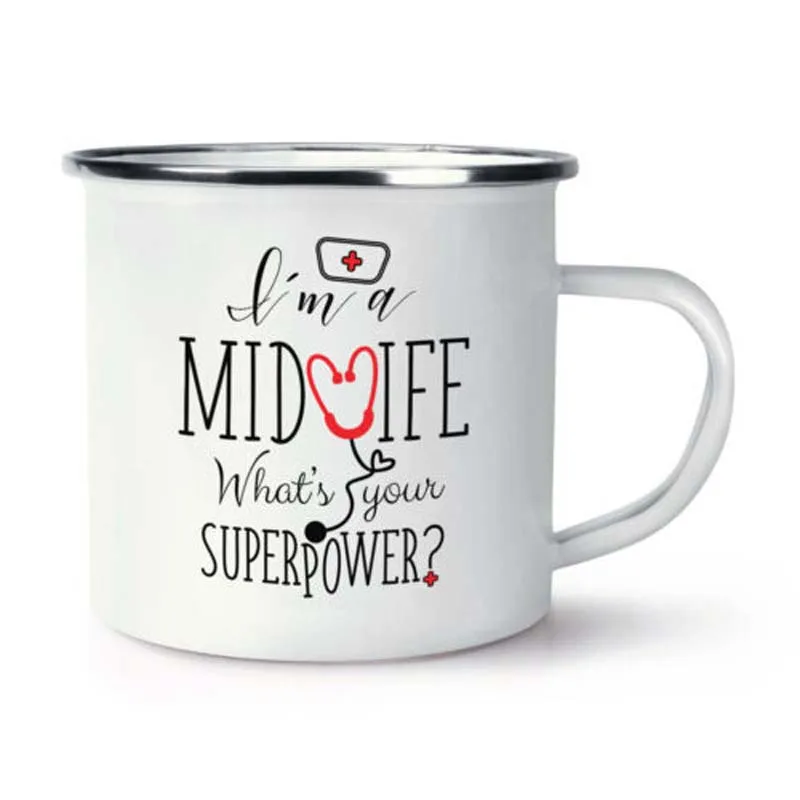 Stainless Steel Camping Coffee Mug I'm A Midwife What's Your Superpower Retro Enamel Birthday Christmas Outdoors Metal Enamel Ca
Stainless Steel Camping Coffee Mug I'm A Midwife What's Your Superpower Retro Enamel Birthday Christmas Outdoors Metal Enamel Ca