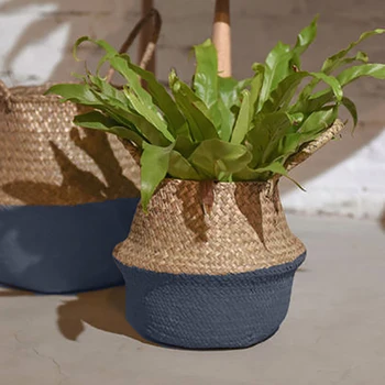 Foldable Hanging Rattan Flower Pot Basket Handmade Seagrass Wicker Plant Pot Planter Vase Modern Flowerpot Home Decorative 
Foldable Hanging Rattan Flower Pot Basket Handmade Seagrass Wicker Plant Pot Planter Vase Modern Flowerpot Home Decorative
