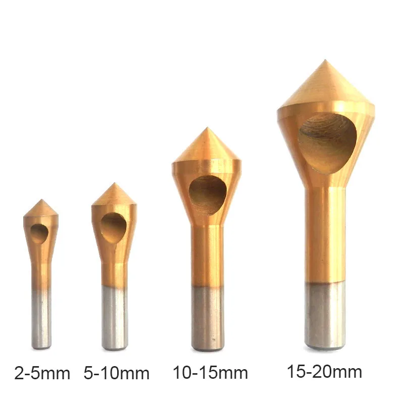 4pcs 2-5mm 5-10mm 10-15mm 15-20mm Titanium Coated Countersink & Deburring Center Drill Bits Expanding Step Chamfering Tools
4pcs 2-5mm 5-10mm 10-15mm 15-20mm Titanium Coated Countersink & Deburring Center Drill Bits Expanding Step Chamfering Tools