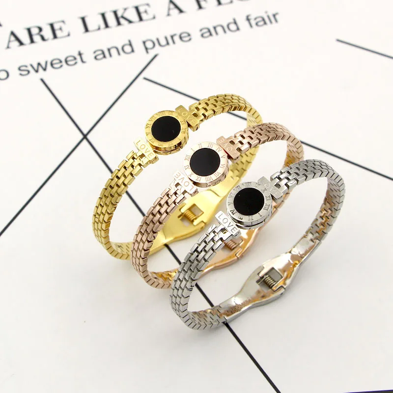 Stainless Steel Gold Black Engraved Roman Numeral Bracelet Bangle For Lover Jewelry Gift
Stainless Steel Gold Black Engraved Roman Numeral Bracelet Bangle For Lover Jewelry Gift