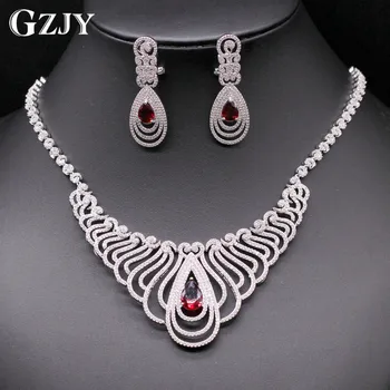 GZJY Top Quality White Gold Color Red Blue Multi Shape African CZ Stones Big Wedding Bridal Costume Jewelry Sets For Women Party
GZJY Top Quality White Gold Color Red Blue Multi Shape African CZ Stones Big Wedding Bridal Costume Jewelry Sets For Women Party