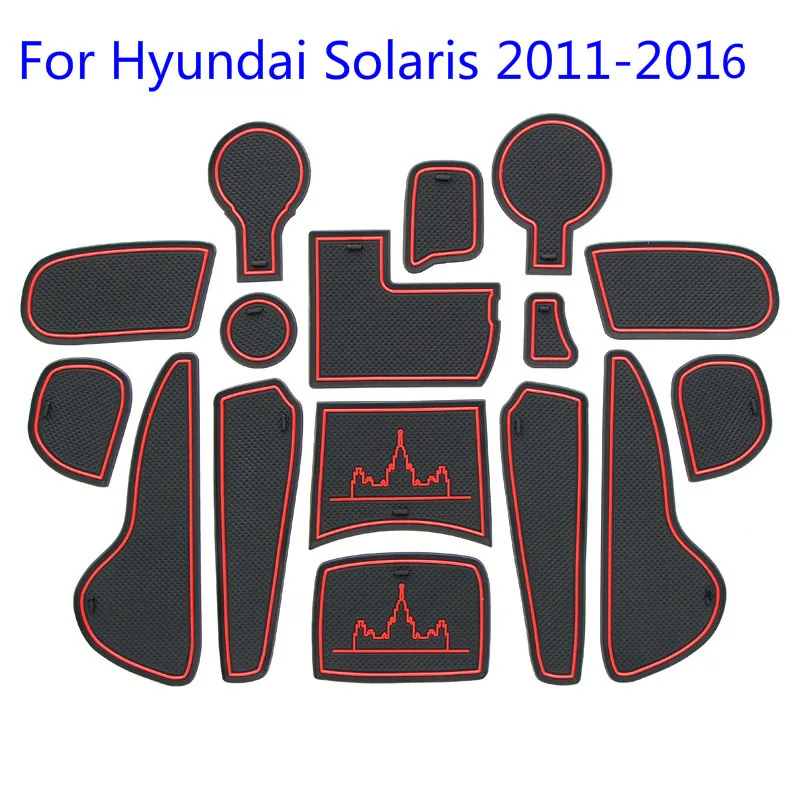 NEW 16pcs/Set For Hyundai Solaris Gate slot pad Interior Rubber Door Pad Cup Non-slip PVC mats red/blue/white Door Groove Mat
NEW 16pcs/Set For Hyundai Solaris Gate slot pad Interior Rubber Door Pad Cup Non-slip PVC mats red/blue/white Door Groove Mat