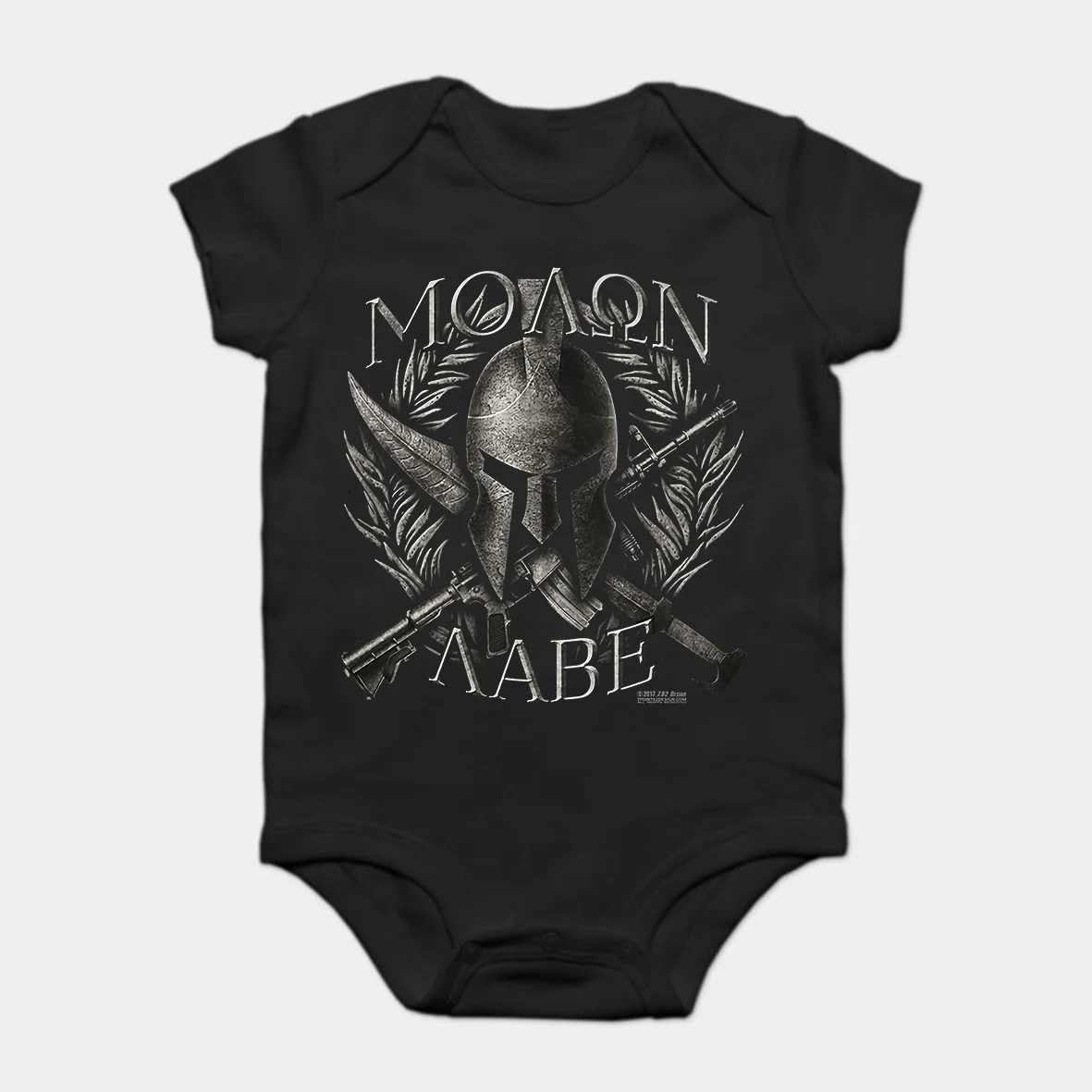

Baby Onesie Baby Bodysuits kid t shirt 7.62 DESIGNS Molan Labe 7.62 Premium Men& Patriotic inner Spartan Print Summer Short