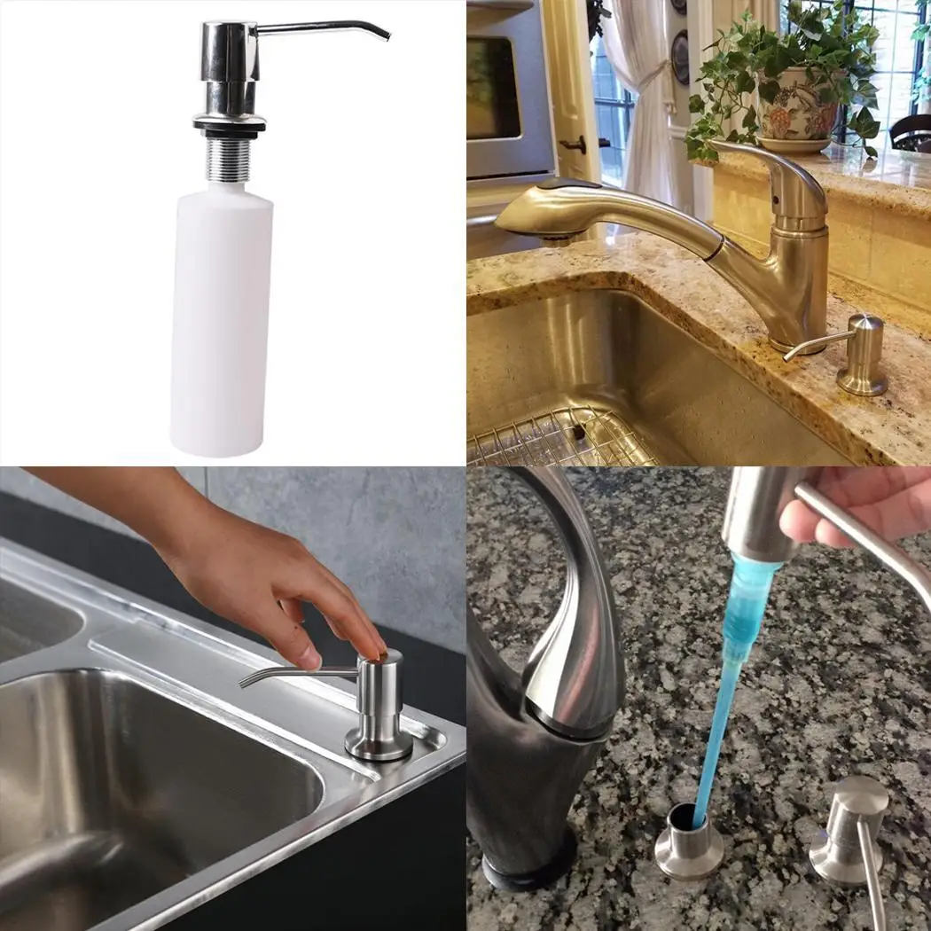 300ml Bathroom Faucet Sink Soap Dispensers Liquid Soap Lotion Dispensers Pump Silver Plastic Bottle sink Replace Bottle Kitchen
300ml Bathroom Faucet Sink Soap Dispensers Liquid Soap Lotion Dispensers Pump Silver Plastic Bottle sink Replace Bottle Kitchen