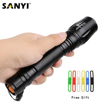 Sanyi High Power XML T6 LED Flashlight Portable Lantern Zoom Focus Torch Tactical Flashlight 18650 Waterproof Cycling Lighting
Sanyi High Power XML T6 LED Flashlight Portable Lantern Zoom Focus Torch Tactical Flashlight 18650 Waterproof Cycling Lighting