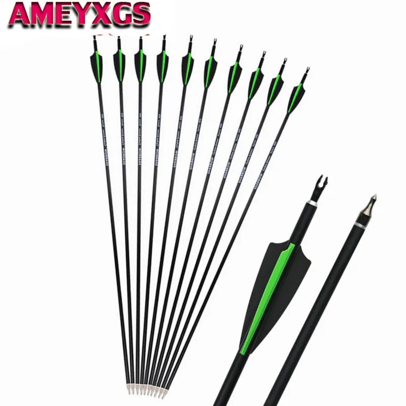 12/24Pcs 30" Archery Carbon Arrows SP 500 Mix Carbon Shaft Replaceable Screw Arrow Points Outdoor Shooting Hunting Accessories
12/24Pcs 30" Archery Carbon Arrows SP 500 Mix Carbon Shaft Replaceable Screw Arrow Points Outdoor Shooting Hunting Accessories