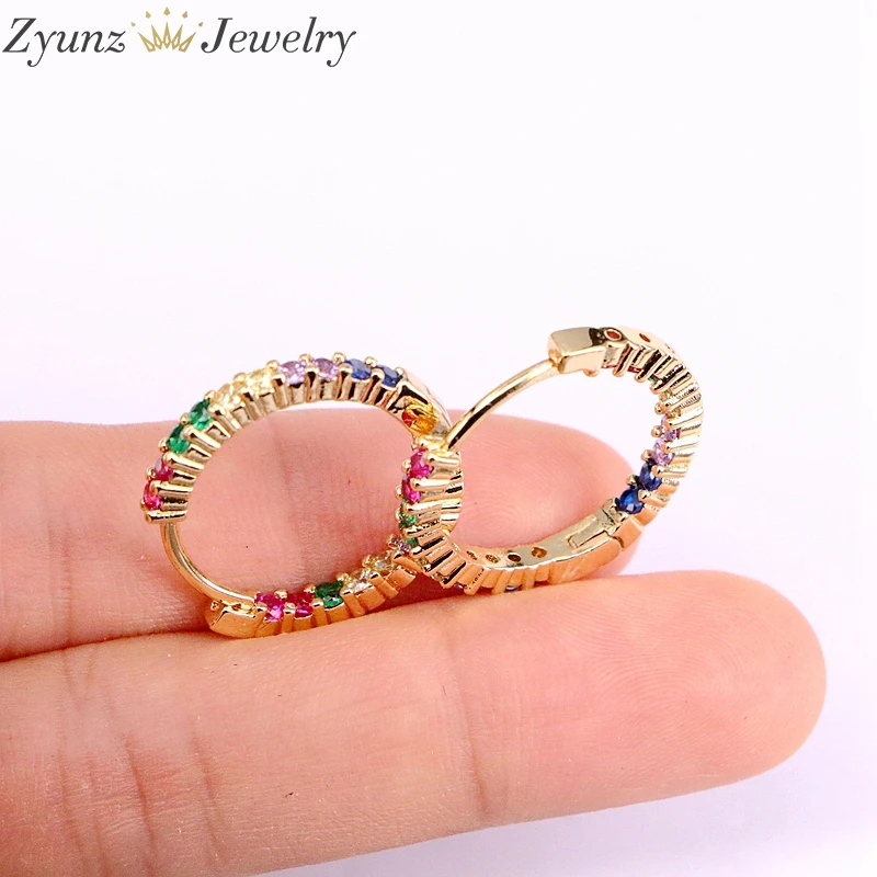 5 Pairs, New Arrival Gold Color Hoop Earrings Round-Shape with colorful CZ Stone Earrings rainbow CZ hoops
5 Pairs, New Arrival Gold Color Hoop Earrings Round-Shape with colorful CZ Stone Earrings rainbow CZ hoops