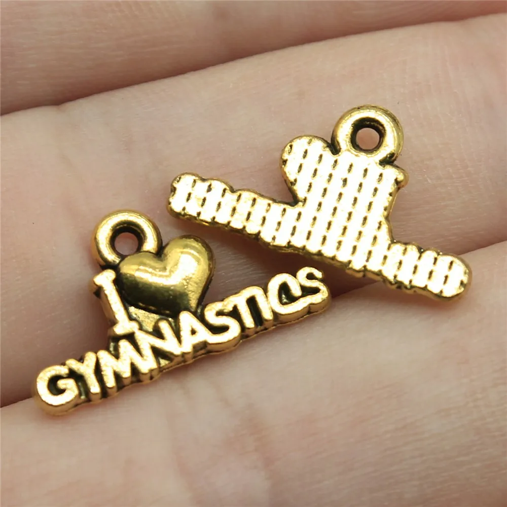 40pcs Charms I Heart Gymnastics 0.8x0.4 inch (20x11mm) Antique Gold Pendant Charms For Jewelry Making Diy Jewelry Accessories
40pcs Charms I Heart Gymnastics 0.8x0.4 inch (20x11mm) Antique Gold Pendant Charms For Jewelry Making Diy Jewelry Accessories