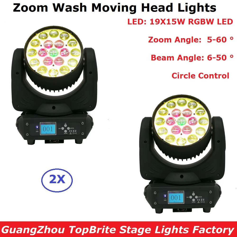 2 Units Zoom Wash Moving Head Lights 19X15W RGBW 4IN1 LED Stage Lights LCD Display 6-50 Degree Beam 5-60 Degree Zoom For Dj KTV
2 Units Zoom Wash Moving Head Lights 19X15W RGBW 4IN1 LED Stage Lights LCD Display 6-50 Degree Beam 5-60 Degree Zoom For Dj KTV
