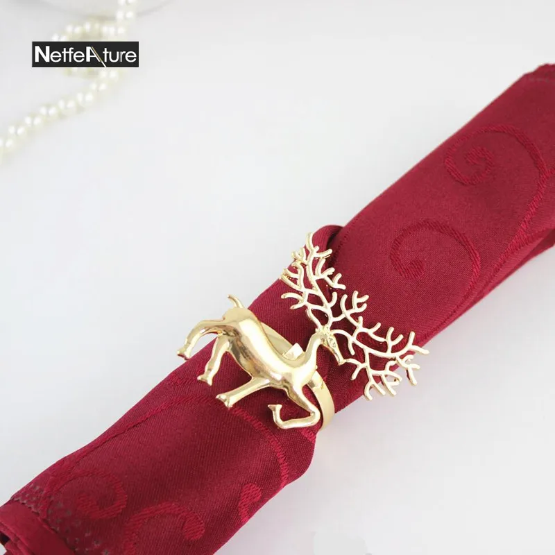 New 6Pcs Metal Christmas Deer Shape Napkin Ring Napkin Buckle Hotel Restaurant Home Dinner Table Decoration Serviette Holder
New 6Pcs Metal Christmas Deer Shape Napkin Ring Napkin Buckle Hotel Restaurant Home Dinner Table Decoration Serviette Holder