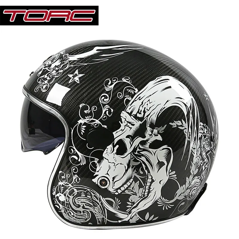TORC V587 carbon fiber vintage motorcycle helmet with sun shield harley retro motorbike helmet open face scooter moto helmets
TORC V587 carbon fiber vintage motorcycle helmet with sun shield harley retro motorbike helmet open face scooter moto helmets
