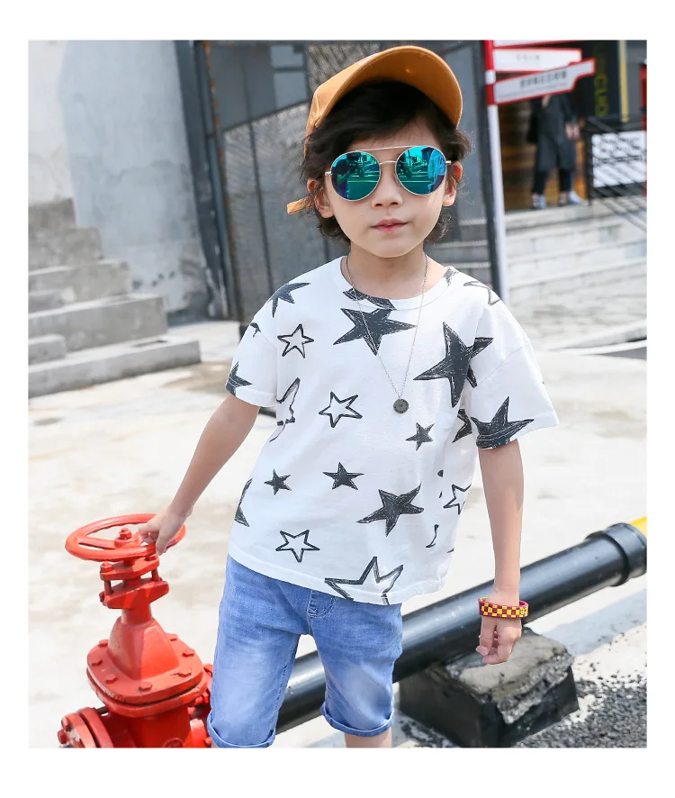 Fashion 2018 Kids Clothes Children T Shirts New Summer 2018 Star Printed Short Sleeve Tops For Teenage Baby Boys Tees Toddler T Shirt Clothing (10)