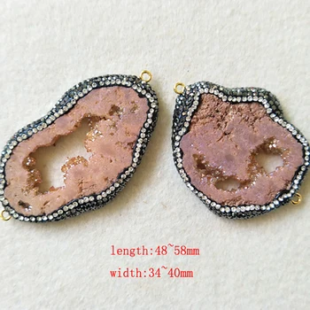 5pcs Natural Agat e geode Druzy Slice Connector Paved Crystal Handmade Rhinestone For DIY Making Bracelet necklace Jewelry CT17
5pcs Natural Agat e geode Druzy Slice Connector Paved Crystal Handmade Rhinestone For DIY Making Bracelet necklace Jewelry CT17