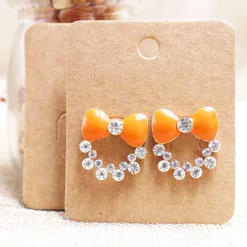 Zerong jewelry cardboard earring card.6*5cm kraft/black stud earring package & display hang tag card 200 custom logo cost extra
Zerong jewelry cardboard earring card.6*5cm kraft/black stud earring package & display hang tag card 200 custom logo cost extra