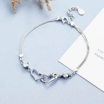 925 Silver Bracelet Female Love Bracelet S925 Silver Jewelry Heart Pattern Fashion Wedding Gift with Box
925 Silver Bracelet Female Love Bracelet S925 Silver Jewelry Heart Pattern Fashion Wedding Gift with Box