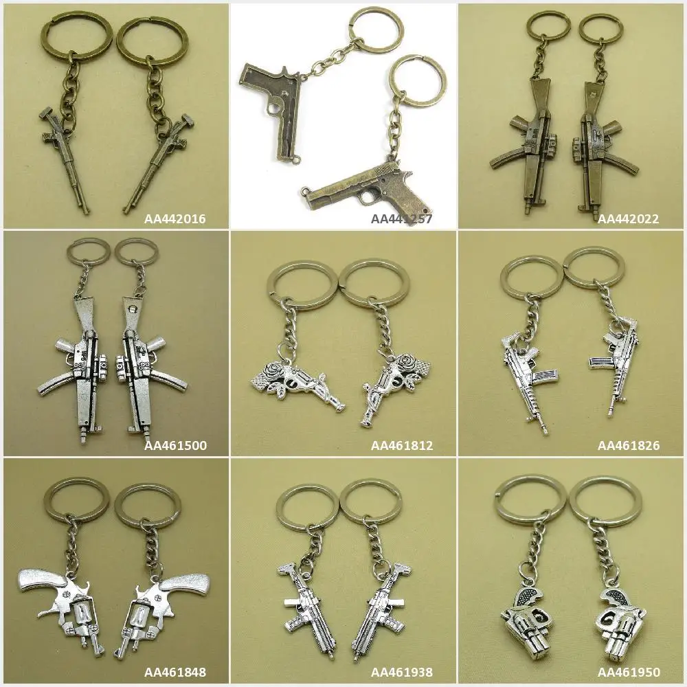 Antique Bronze Silver Keychain Keyring Keytag Key Chain Ring Rifle Gun Pistol Machine Revolver Automatic Bag Charms
Antique Bronze Silver Keychain Keyring Keytag Key Chain Ring Rifle Gun Pistol Machine Revolver Automatic Bag Charms