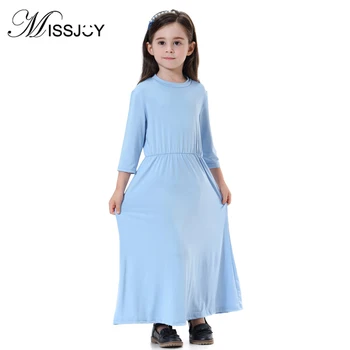 MISSJOY Muslim Middle Eastern abaya dress islamic clothing for Child Fashion solid color Full sleeve O-Neck leisure party dress
MISSJOY Muslim Middle Eastern abaya dress islamic clothing for Child Fashion solid color Full sleeve O-Neck leisure party dress
