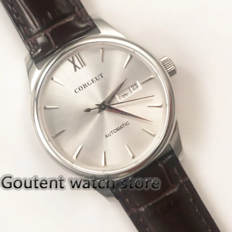 40mm Date&Day Silver SS. Case Automatic Movement Men's wristWatch top brand watch
40mm Date&Day Silver SS. Case Automatic Movement Men's wristWatch top brand watch