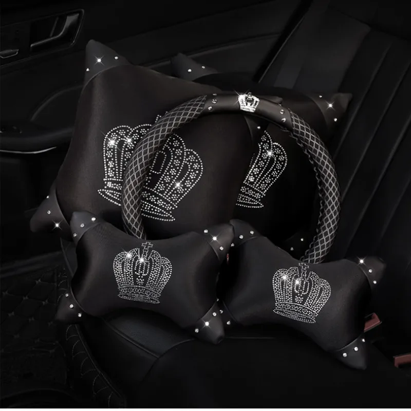 Fashion summer ice silk crown hot sale rhinestones car headrest lumbar pillow breathable neck pillow sets
Fashion summer ice silk crown hot sale rhinestones car headrest lumbar pillow breathable neck pillow sets