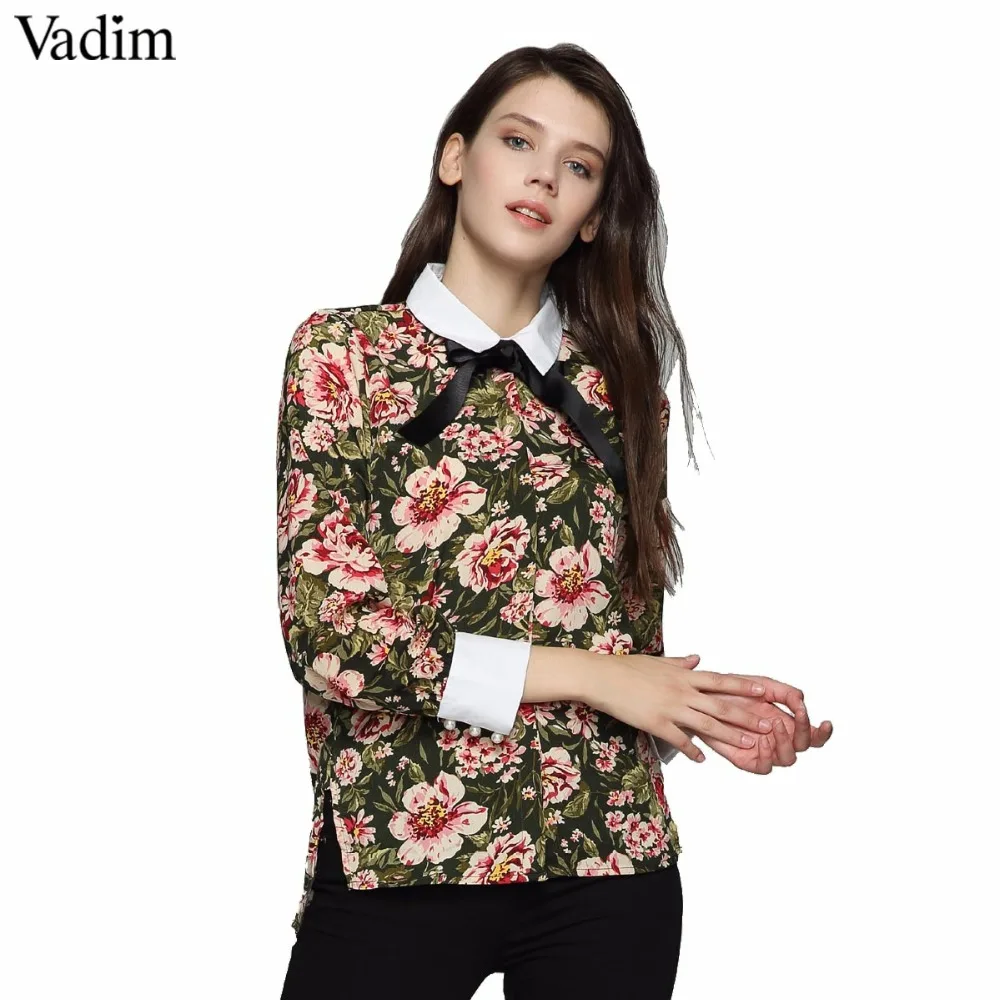 Vadim vintage floral pattern bow tie neck blouse cute side split long sleeve shirts chic retro female casual tops blusas
Vadim vintage floral pattern bow tie neck blouse cute side split long sleeve shirts chic retro female casual tops blusas