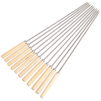 Stainless Steel Wooden Handle Barbecue Prod with Wooden Handle Flat Prod Skewer Barbecue Tools BBQ Needle Healthy Safety Prod
Stainless Steel Wooden Handle Barbecue Prod with Wooden Handle Flat Prod Skewer Barbecue Tools BBQ Needle Healthy Safety Prod