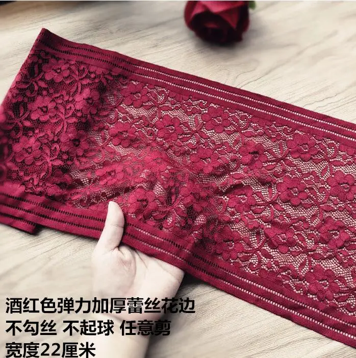 1 Meter 22cm Width Burgundy Elastic Lace Dark Red Stretch Lace trim clothes/garment/headband/sewing accessories Free Shipping
1 Meter 22cm Width Burgundy Elastic Lace Dark Red Stretch Lace trim clothes/garment/headband/sewing accessories Free Shipping