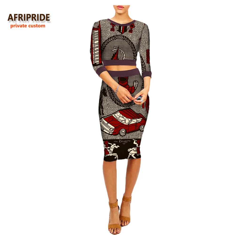 2018 summer african 2-pieces suit for women AFRIPRIDE three quarter sleeve short top+knee-length slim skirt casual suit A722664
2018 summer african 2-pieces suit for women AFRIPRIDE three quarter sleeve short top+knee-length slim skirt casual suit A722664