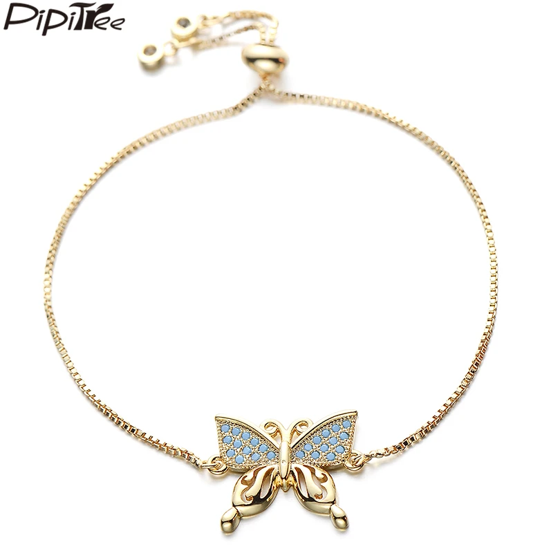 Pipitree Copper AAA Blue Cubic Zirconia Butterfly Bracelet Femme Adjustable Chain Link Women Bracelets Gold Color Jewelry Gift
Pipitree Copper AAA Blue Cubic Zirconia Butterfly Bracelet Femme Adjustable Chain Link Women Bracelets Gold Color Jewelry Gift