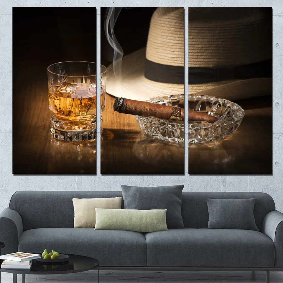 3 Panels Canvas Art Alcohol Ciger Hat Silence Home Decor Wall Art Painting Canvas Prints Pictures for Living Room Poster
3 Panels Canvas Art Alcohol Ciger Hat Silence Home Decor Wall Art Painting Canvas Prints Pictures for Living Room Poster
