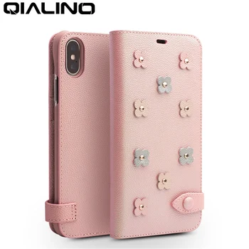 QIALINO Genuine Leather Flip Case for iPhone X/XS Personality Phone Cover with Cute Flower for Girl or Lady for iPhone XR/XS
QIALINO Genuine Leather Flip Case for iPhone X/XS Personality Phone Cover with Cute Flower for Girl or Lady for iPhone XR/XS