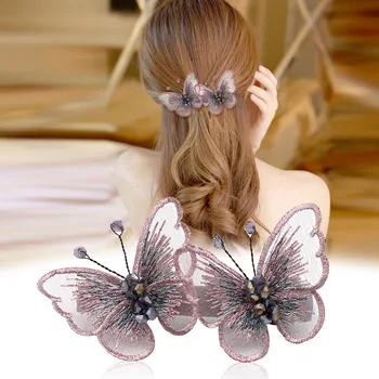 Romantic Lace Cloth Butterfly Embroidery Elegant Hairpins Handmade One-word Clips Statement Girls Women Jewelry Accessories Gift
Romantic Lace Cloth Butterfly Embroidery Elegant Hairpins Handmade One-word Clips Statement Girls Women Jewelry Accessories Gift