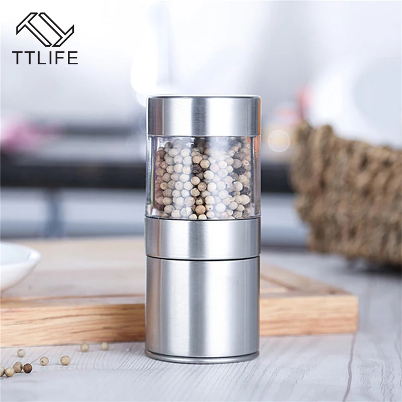 TTLIFE 1pcs Stainless Steel Manual Salt Pepper Mill Portable Seasoning Grinder BBQ Spice Milling Gadget Kitchen Cooking Tools
TTLIFE 1pcs Stainless Steel Manual Salt Pepper Mill Portable Seasoning Grinder BBQ Spice Milling Gadget Kitchen Cooking Tools